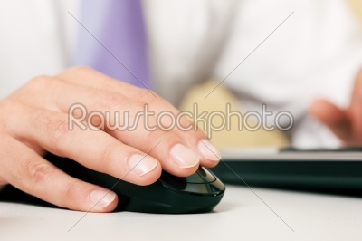 Man using computer mouse