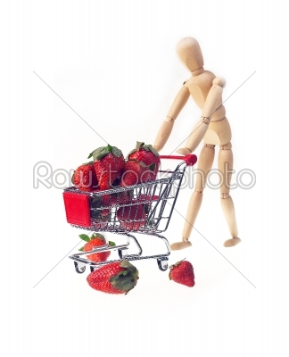 mannequin carriyng strawberries