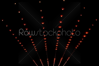 many small red LED lamp in a rows