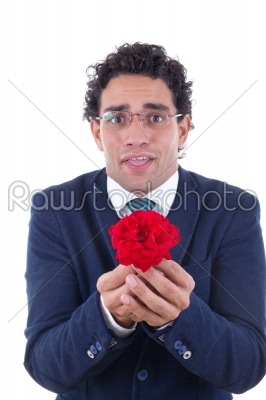 nerd with flower