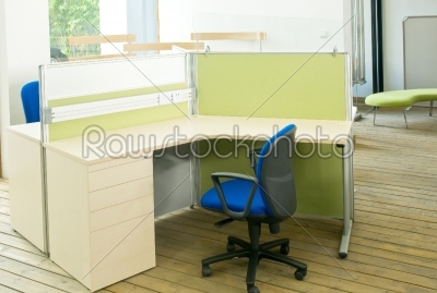 office desks and blue chairs cubicle set 