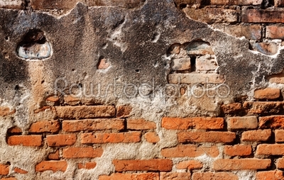 Old red brick wall.