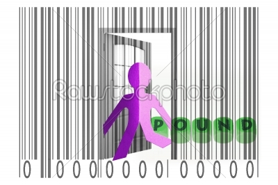 Paperman coming out of a bar code with Pound word