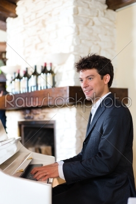 Pianist in a fine restaurant