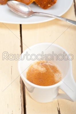 plum cake and espresso coffee 