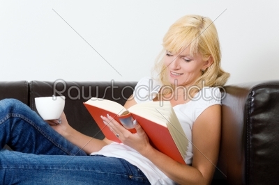 Reading on the sofa