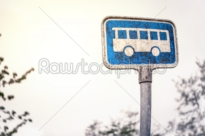 Retro bus stop sign