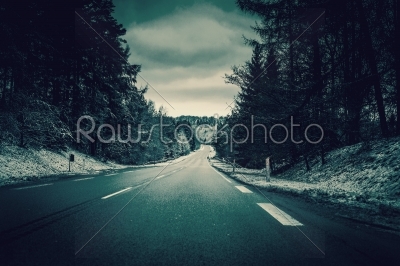 Road in winter landscape