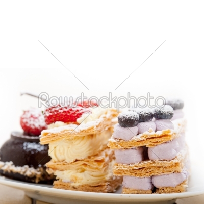 _select_ion of fresh cream cake dessert plate 