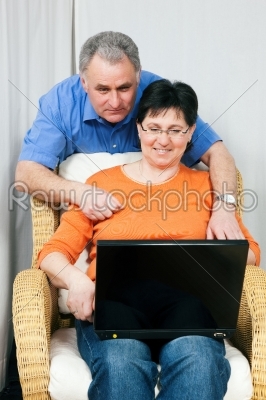 Senior couple surfing Internet