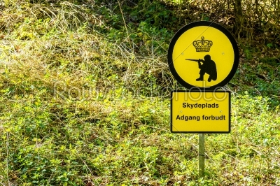 Shooting range sign in Denmark