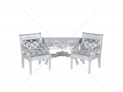 silver leather  upholstery chairs 