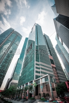 Singapore city skyline finacial district