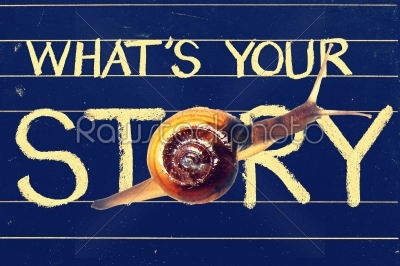 Snail on blackboard written whatâ€™s your story question