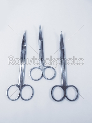 Surgical instruments on white