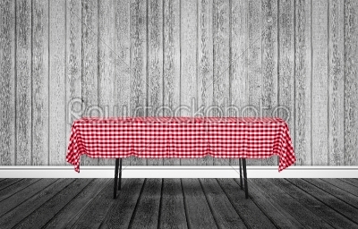Table with a tablecloth