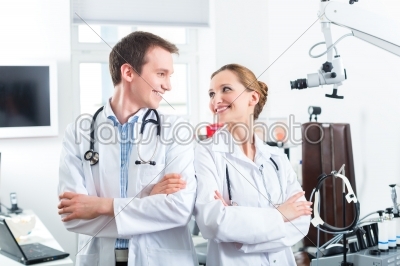 Team of young doctors in a clinic