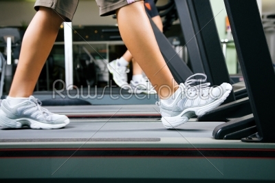 walking on treadmill