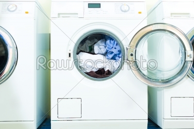 Washing machines in a laundry