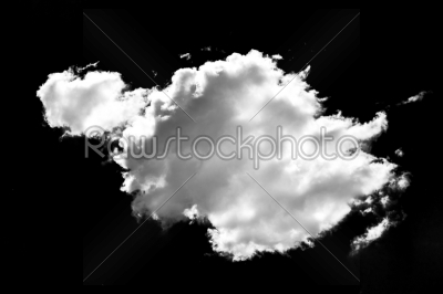 white cloud isolated on black background