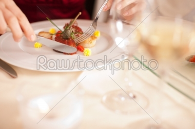 Woman Having Food in Restaurant
