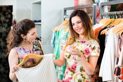Young women shopping fashion in department store