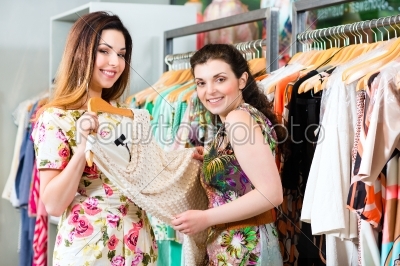 Young women shopping fashion in department store