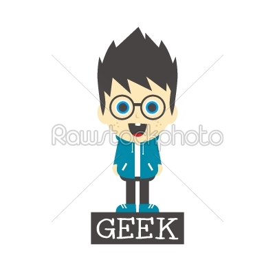 geek boy cartoon
