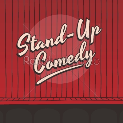 stand up comedy live stage red curtain