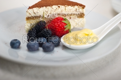 stock photo: tiramisu dessert with berries and cream-Raw Stock Photo ID: 59809
